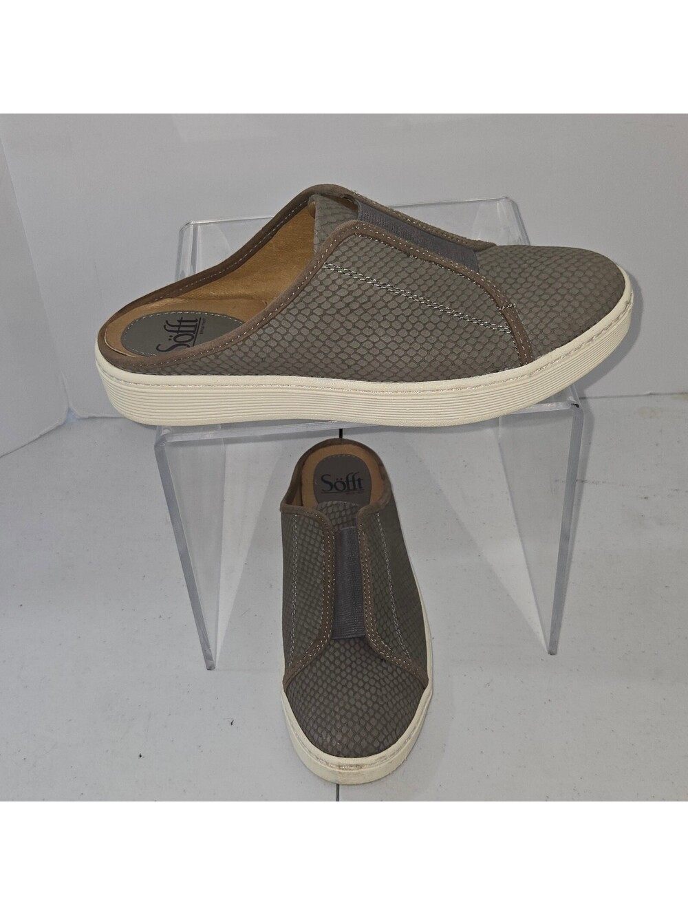 Söfft Womens Mules Clogs Snakeskin Print Slip On Leather Shoes 7.5M